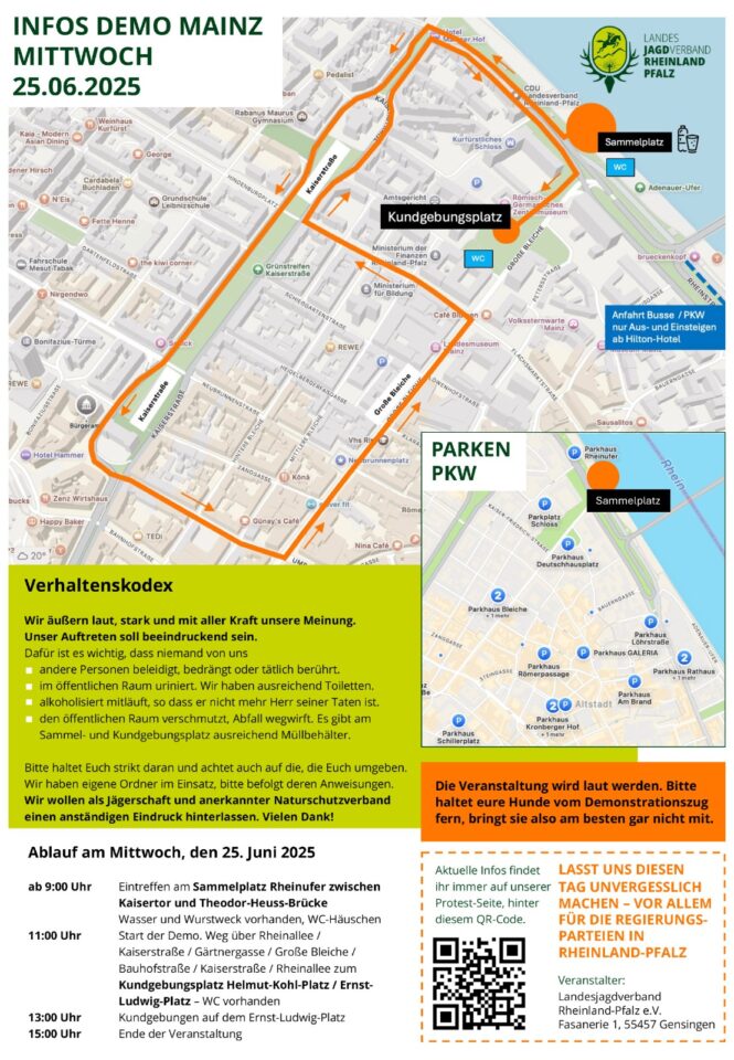 Parkhinweise Demo Mainz 2025